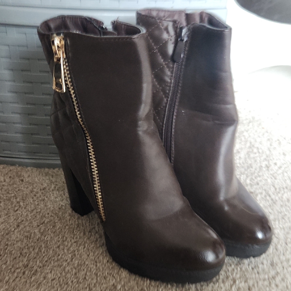 Brown Leather Ankle Boots